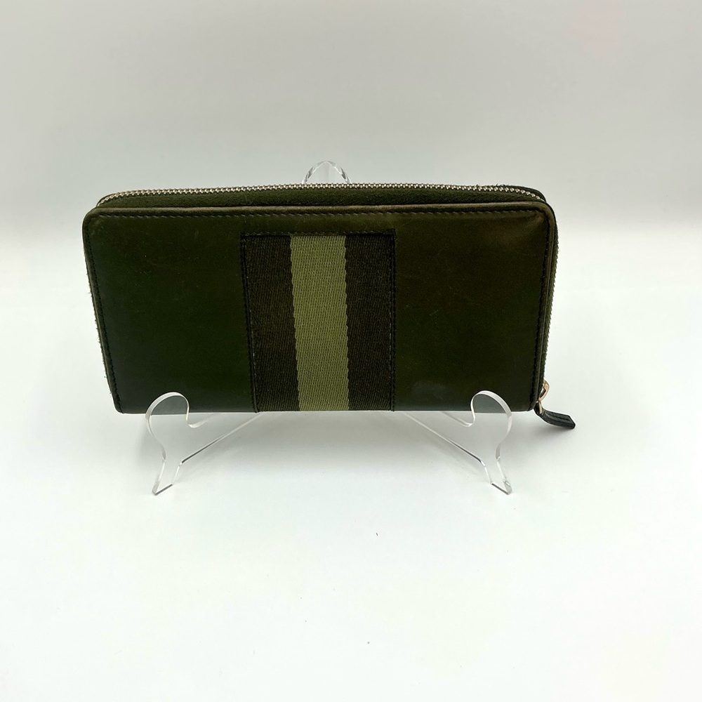 Gucci Green Sherry Line Zip Around Wallet #578 - Picture 2 of 7